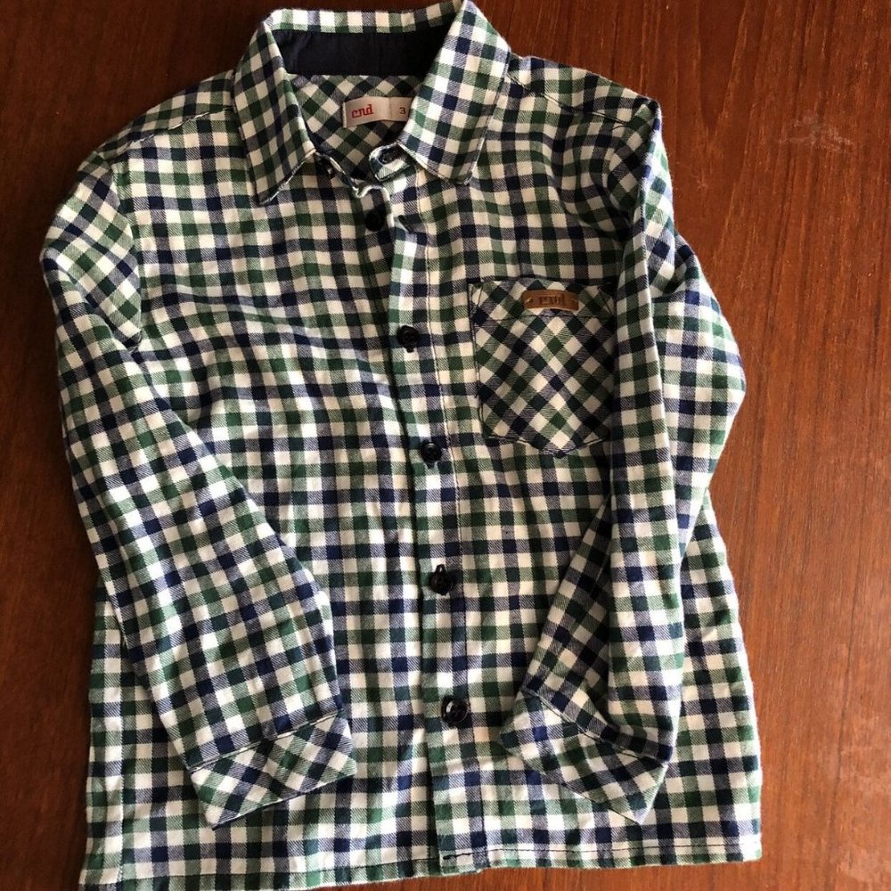 Soft Gingham Plaid Condor Shirt 3y